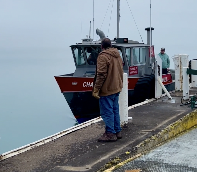 A rescue tugboat A rescue tugboat